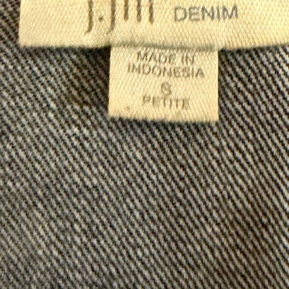 J Jill Blue Denim Trucker Jacket Women’s Small Petite Button Up Pockets Stretch - Picture 4 of 9